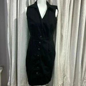 CALVIN KLEIN BLACK BUTTON DOWN DRESS